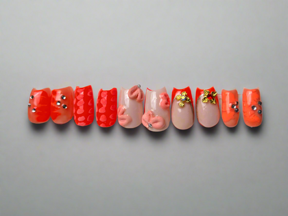“Creamsicle” Press Ons